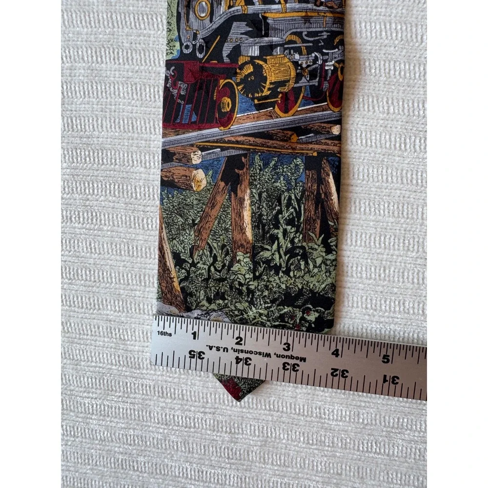 Tango by Max Raab Silk Tie Americana Series Iron Horse Steam Locomotive USA Made